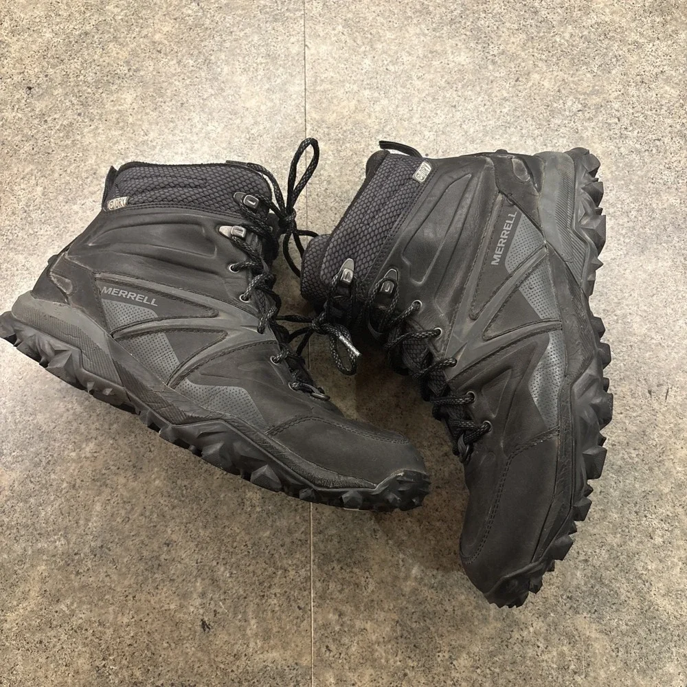 Mens MERRELL Capra Glacial Ice Mid Waterproof Winter Trekking Hiking Boots 9.5
